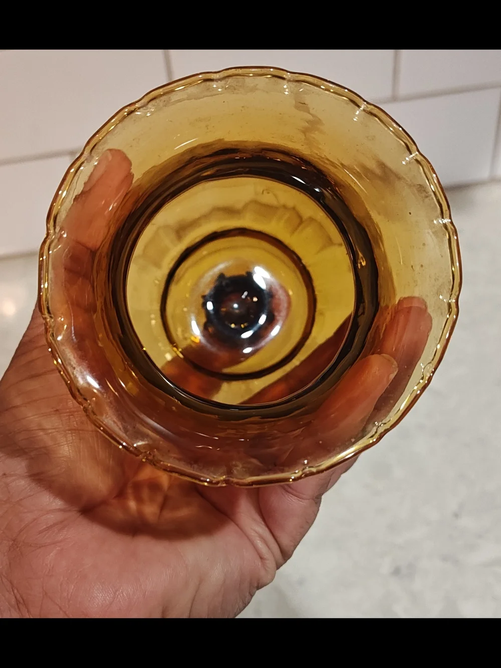 Vintage Homco Peg Votive Tulip Candle Holder Sconce Amber Glass Honeycomb 5-1/4